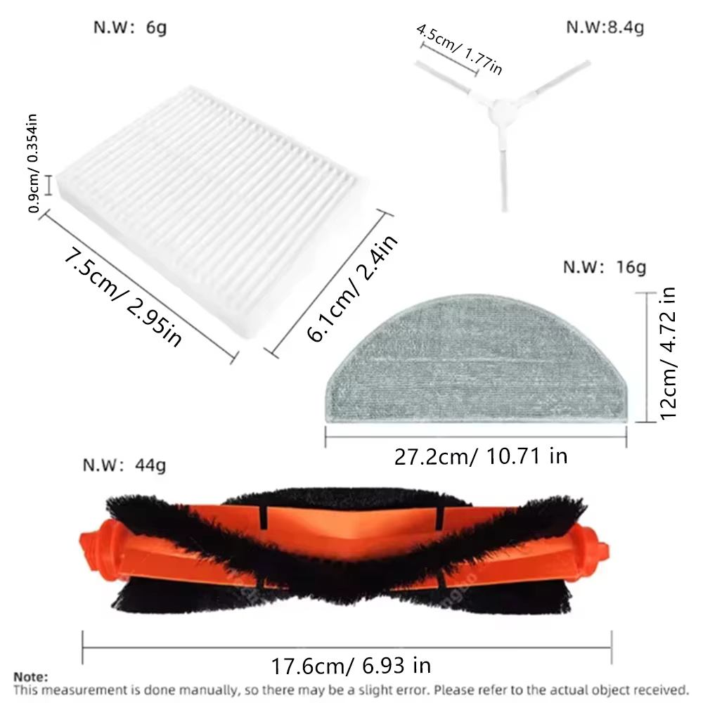 Accessoires pour aspirateur robot Xiaomi S20 E12 E10 B112, brosse principale, brosse latérale, tissu de vadrouille, filtre HEPA, pièces de rechange