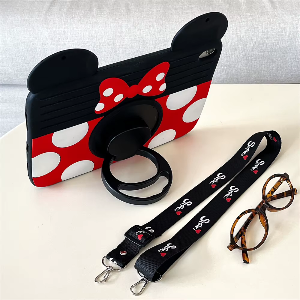 Pour Samsung Galaxy Tab A9 Plus 8.7 11onth X110 X210 mignon dessin animé Minnie Silicone tablette étui de protection enfants support tablette étui