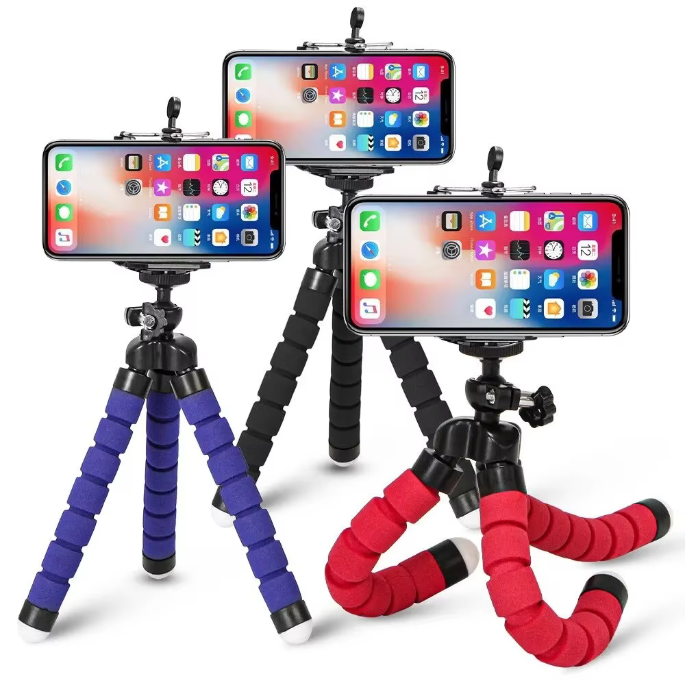 Trépied pour téléphone portable, mini trépied Octopus, clip de support d'appareil photo, monopode pour smartphone