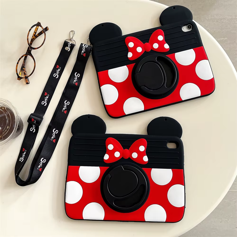 Pour Samsung Galaxy Tab A9 Plus 8.7 11onth X110 X210 mignon dessin animé Minnie Silicone tablette étui de protection enfants support tablette étui