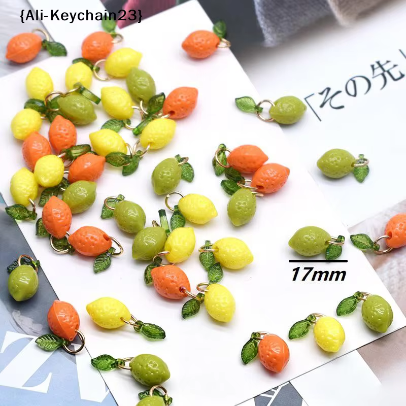 Nouvelles breloques en acrylique en forme de citron, 10 pièces, pour bijoux DIY, petites breloques citron faites à la main, accessoires de bijouterie DIY