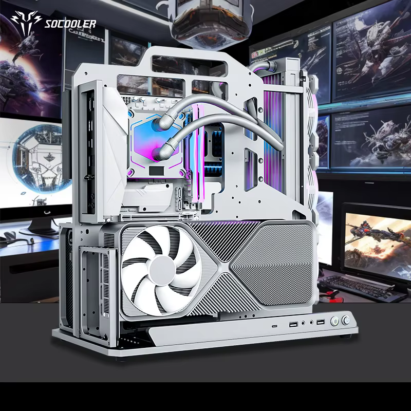 Boîtier Mini ITX en aluminium, châssis d'ordinateur MATX avec poignée, verre trempé, boîtier PC de jeu SFF, boîtier de bureau DIY pour les joueurs