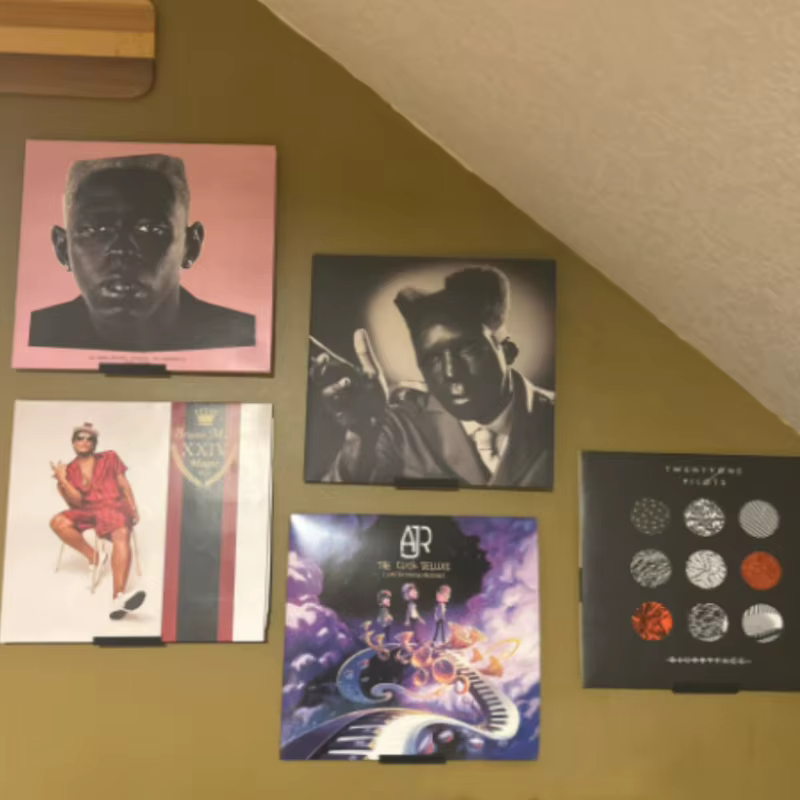 Étagère murale multifonctionnelle pour disques vinyles, support de rangement pour albums et CD, présentoir pour décoration de magasin de disques commercial