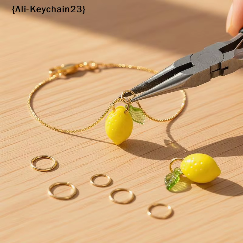 Nouvelles breloques en acrylique en forme de citron, 10 pièces, pour bijoux DIY, petites breloques citron faites à la main, accessoires de bijouterie DIY