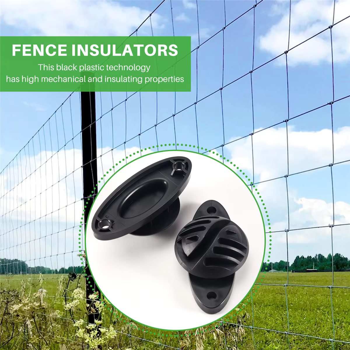 Isolateur de clôture électrique pour animaux, accessoires de clôture électronique pour chevaux et bovins, hémisphpopularité, 50 pièces