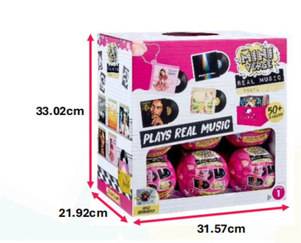 Nouveauté 2026 Mini Verse Mini : Boule surprise vinyle avec disques jouables, cadeau idéal pour les amateurs de musique et les collectionneurs de jouets miniatures