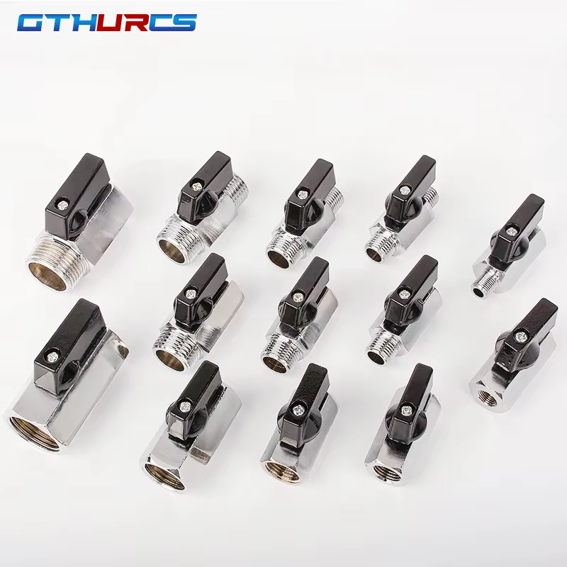 Mini robinet à tournant sphérique en laiton 1/8 "1/4" 3/8 "1/2" BSP fileté mâle à femelle compresseur d'air eau gazole vanne d'arrêt