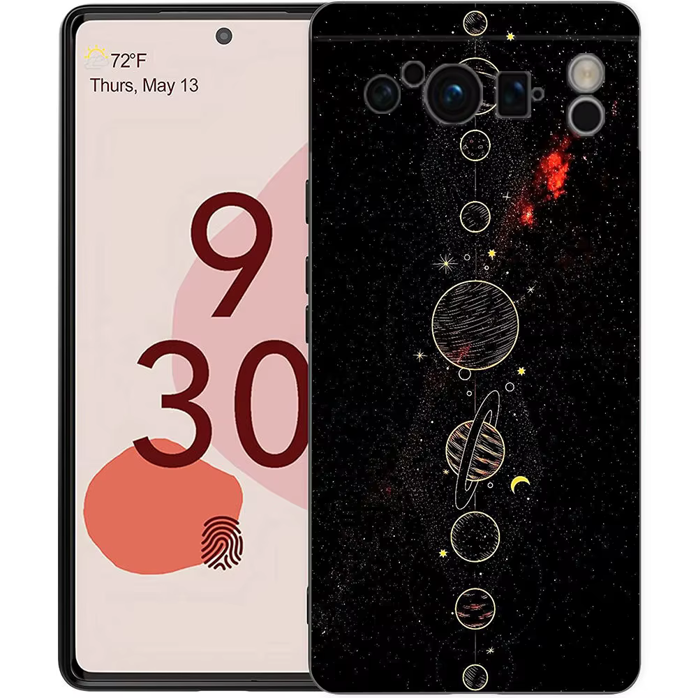 Starlit ciel planète espace art pour Google Pixel 8 Pro coque de téléphone Pixel 9 Pro XL coque en TPU Pixel 8 Pro 8A 7A 7 6A 6 Pro couverture noire