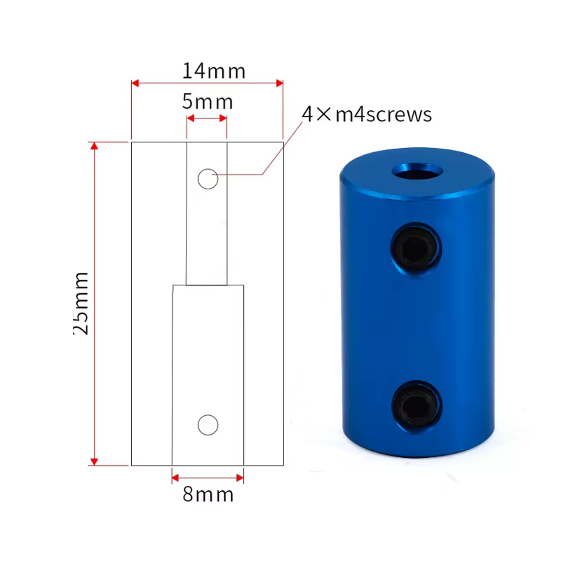 Accessoires pour imprimante 3D, coupleur rigide, moteur en alliage d'aluminium, modèle de bateau, modèle de voiture, modèle d'avion, petit modèle 5 * 8 mm