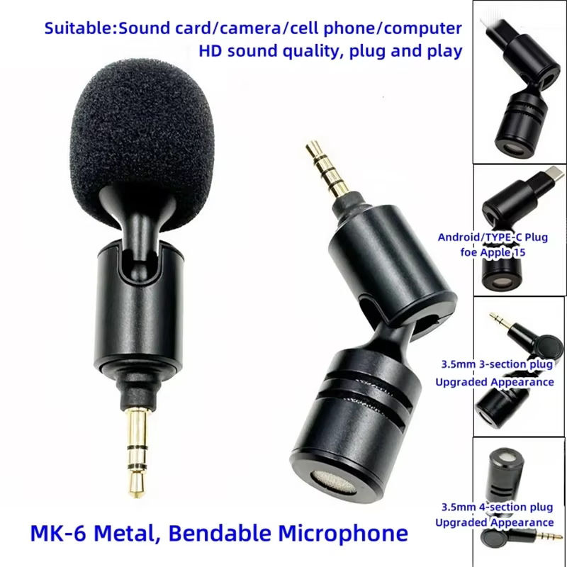 Mini Microphone Jack 3.5mm, Compact, léger, Portable, haute sensibilité, pour carte son, téléphone, caméra, tablette, réduction du bruit