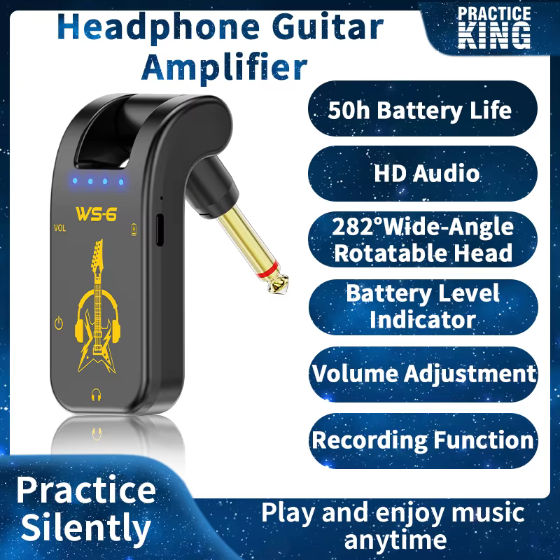 Mini amplificateur de guitare, portable, tête audio rotative, batterie rechargeable pour la pratique de la guitare