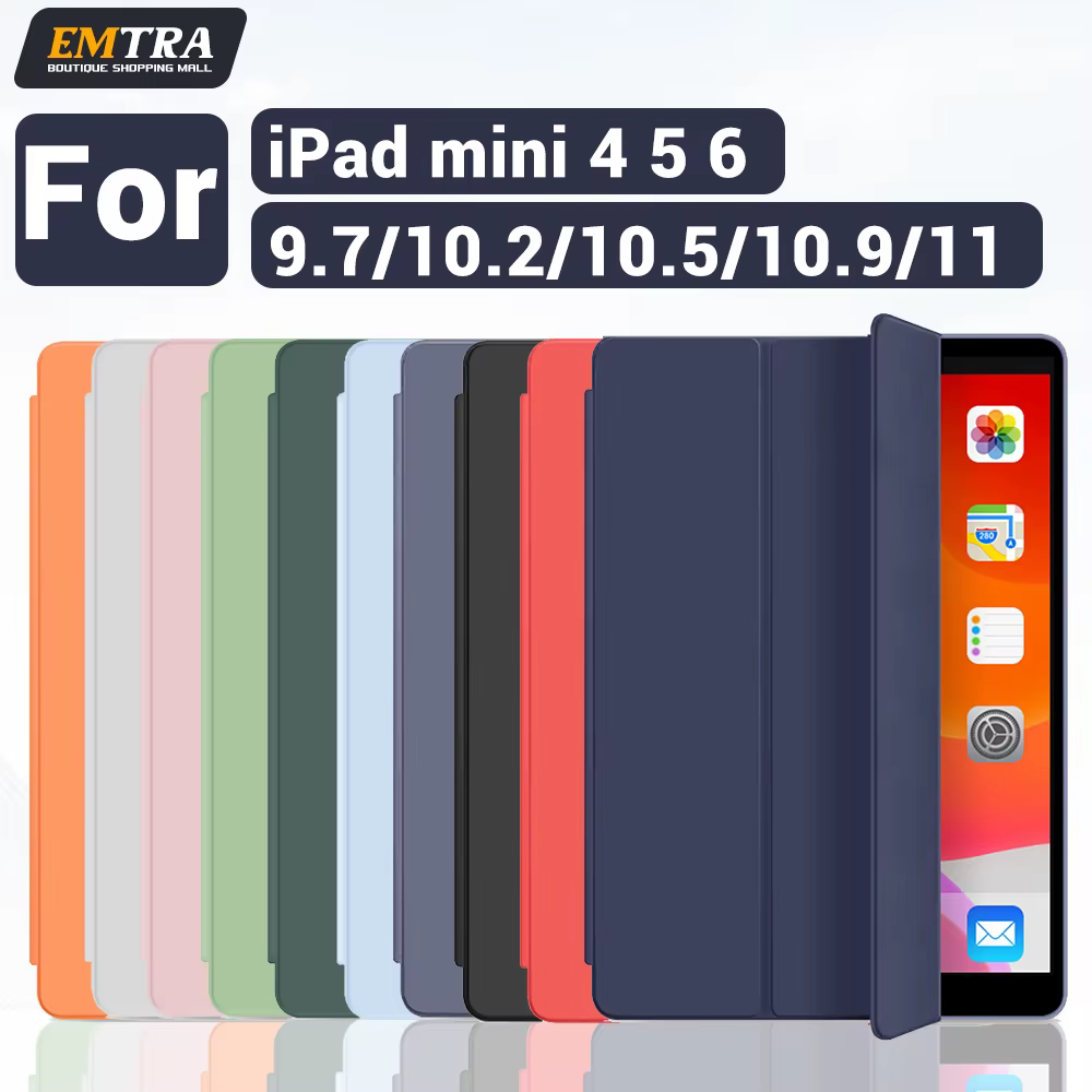 EMTRA pour étui iPad 2021 Mini 5 6 génération étui pour iPad Pro 11 2018 9.7 5 6th Air 2 3 10.5 housse transparente en silicone PU Funda