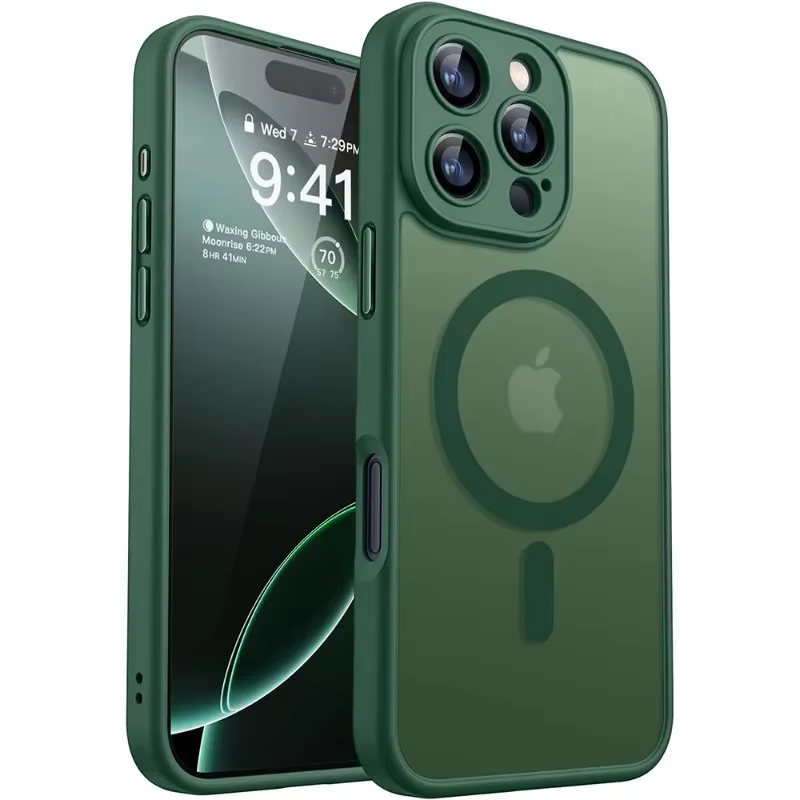 Coque de téléphone givrée de luxe, étui magnétique Transparent mat pour iPhone 17 16 15 14 13 12 11 Pro Max 16 15 Plus 17 Air pour Magsafe