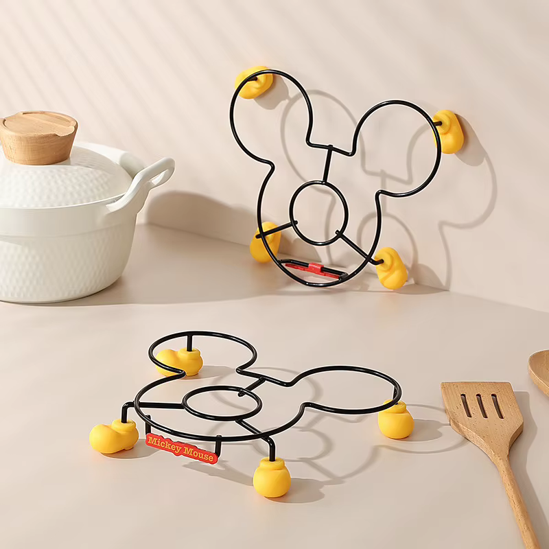 Support isolant pour cuisinière de cuisine, support de rangement de cuisine Mickey, support à bols, support à casseroles, porte-couverts, multifonctionnel, Styles en option
