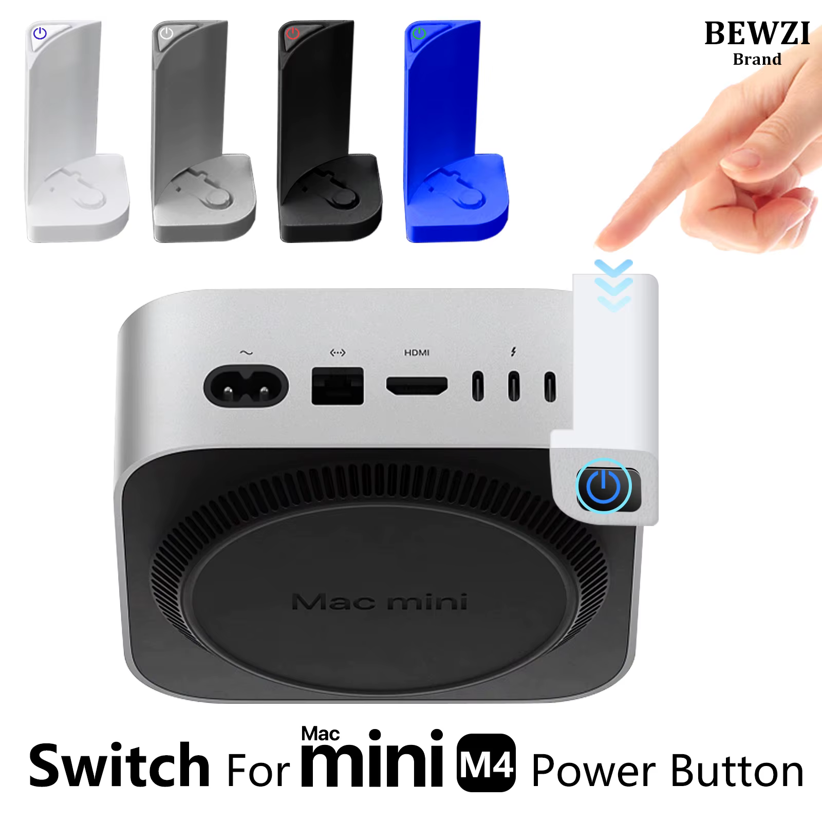 Interrupteur pour bouton d’alimentation MAC mini M4, interrupteur de bouton de connexion d’alimentation en matériau ABS pour Apple MAC Mini M4 Interrupteur Bouton Accessoire