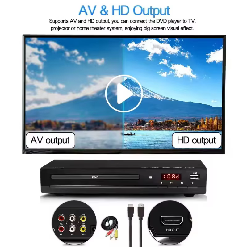 Lecteur DVD domestique pratique, modèle 238, lecteur de disques HD Mini EVD VCD CD pour usage domestique