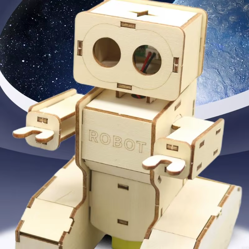 Jouet construction tige Robot en bois à commande vocale, pour l'apprentissage l'éducation, avec assemblage facile