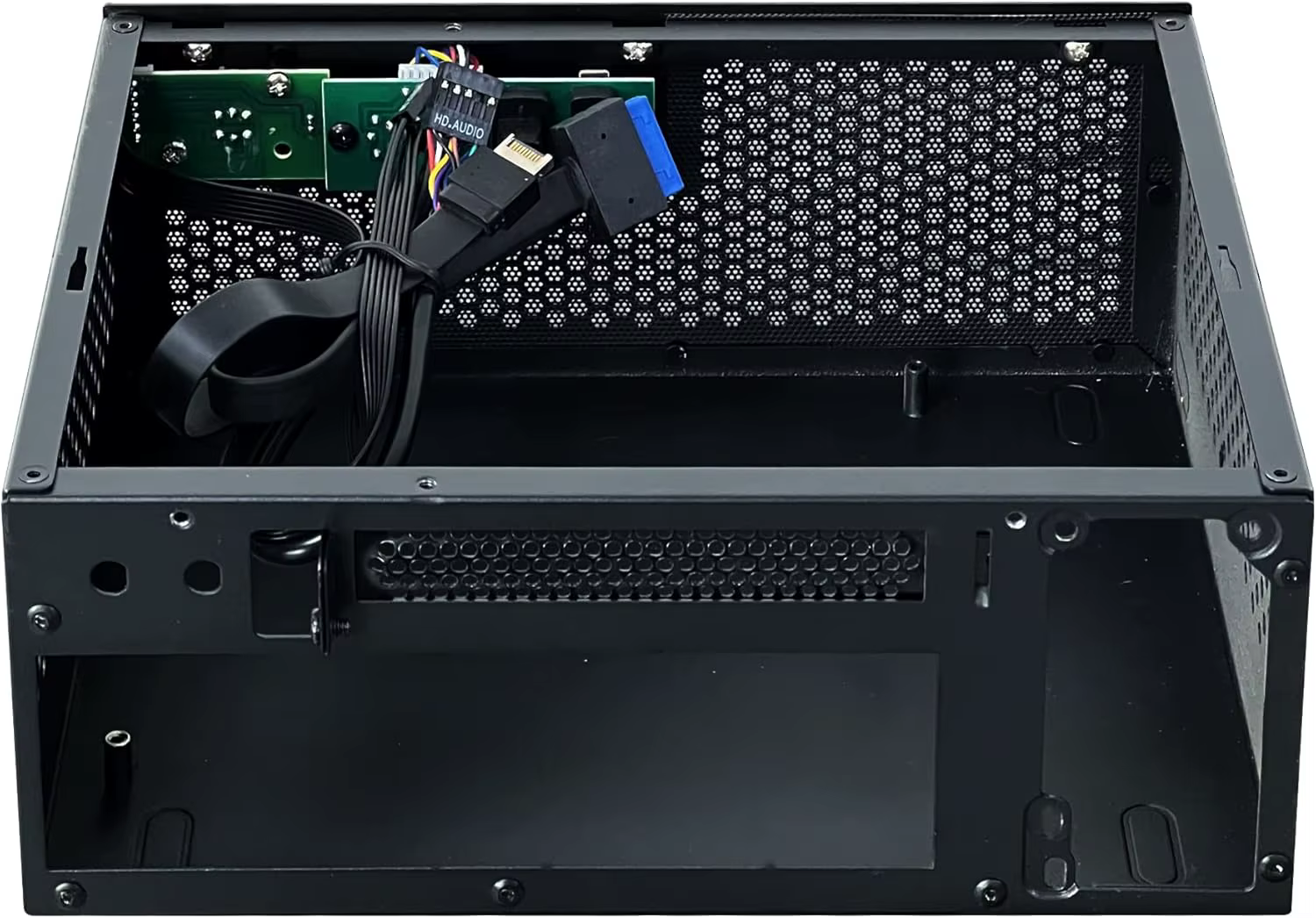 Mini boîtier d'ordinateur ITX pour châssis de bureau Typec (10g) + USB3.0 noir Mini-ITX 0.8mm SPCC boîtier d'ordinateur de bureau adapté à Flex PSU