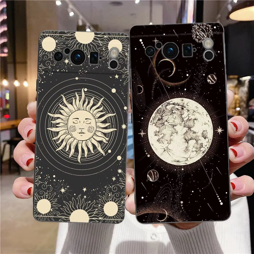 Starlit ciel planète espace art pour Google Pixel 8 Pro coque de téléphone Pixel 9 Pro XL coque en TPU Pixel 8 Pro 8A 7A 7 6A 6 Pro couverture noire