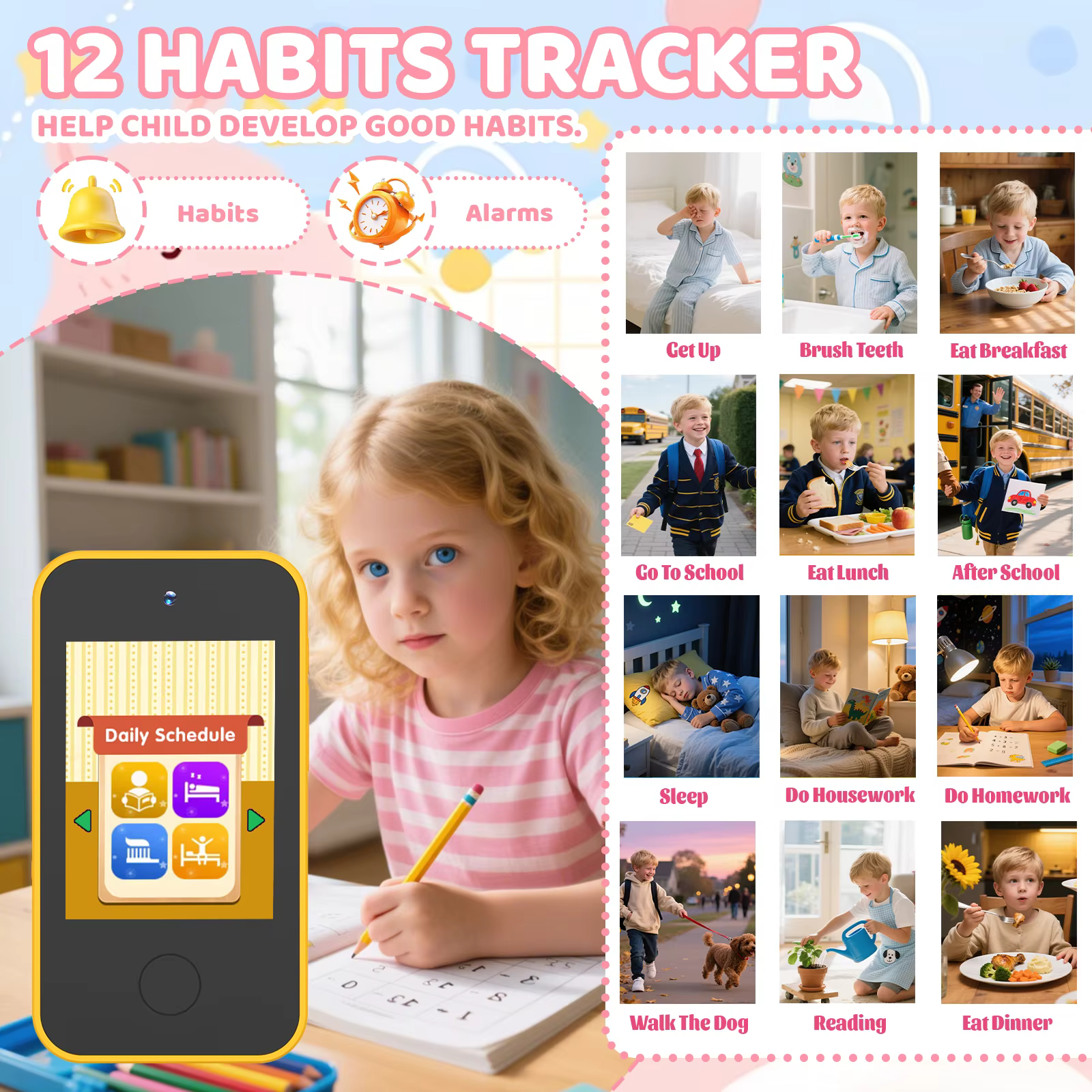 Mini smartphone intelligent pour enfants, 1080P HD, double caméra, photographie, enregistrement vidéo, lampe de poche, écran tactile, mini lecteur, jouet éducatif pour enfant