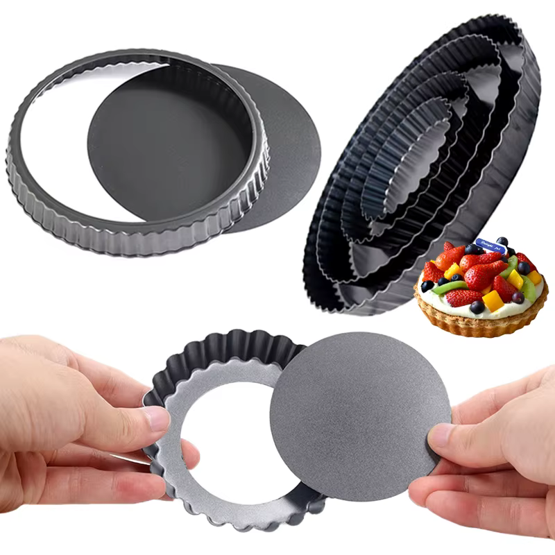 Moule de cuisson antiadhésif pour tarte, 1 pièce, fond amovible, libération facile, 4/6/8/9 pouces, en forme de fleur, poêle à tarte, cuisine, fourniture de cuisson à domicile ZYF