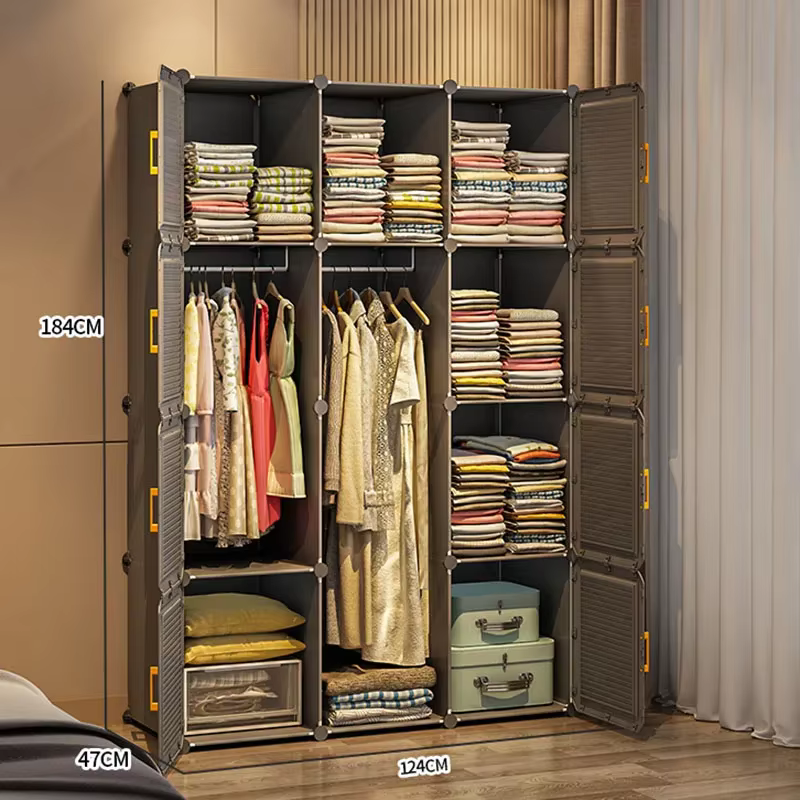 Armoire Modulaire Simple et Économique pour Chambre à Coucher – Rangement Portable Tendance pour Vestidores