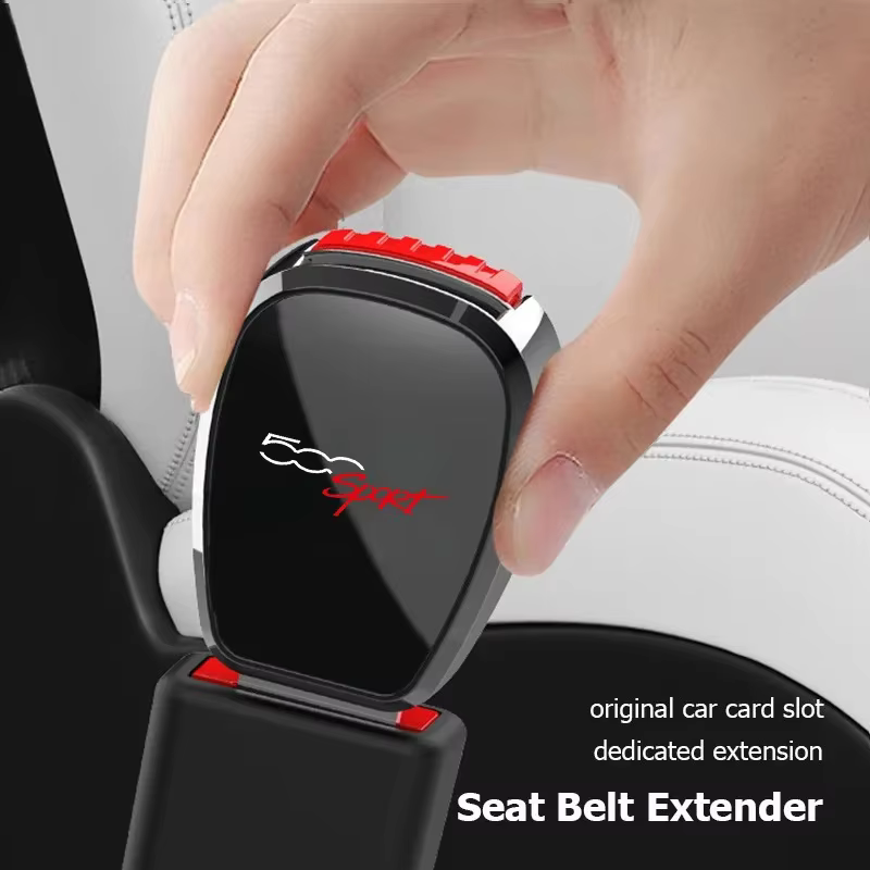 Boucle de ceinture de sécurité pour voiture, accessoires d'extension de sangle de sécurité automobile, intérieur pour Fiat 500 500C 500X 500L, logo optionnel