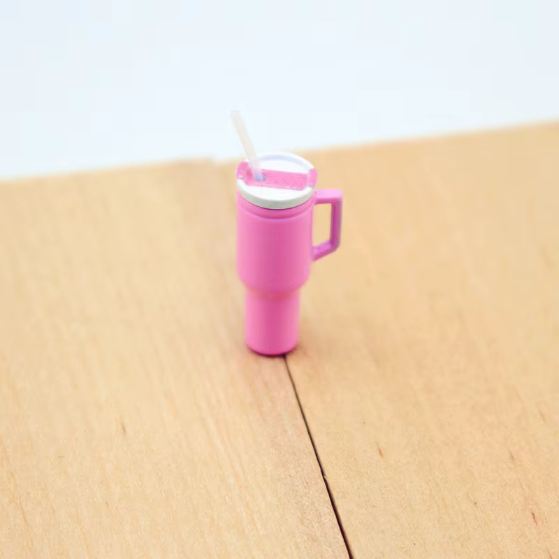 Maison de poupée Mini tasse d'eau Thermos avec paille tasse d'eau modèle Simulation bricolage Miniature scène alimentaire ornements décor à la maison décoration