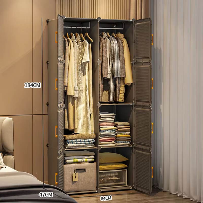 Armoire Modulaire Simple et Économique pour Chambre à Coucher – Rangement Portable Tendance pour Vestidores