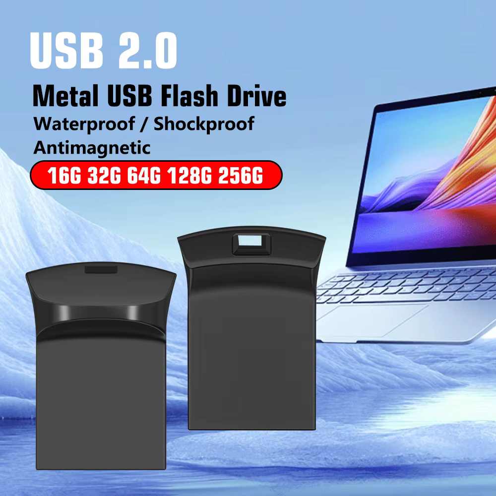Mini clé USB 2.0 en métal, 64 go, cadeaux d'affaires créatifs, clé USB 32 go, dispositifs de stockage argentés, petit clé USB