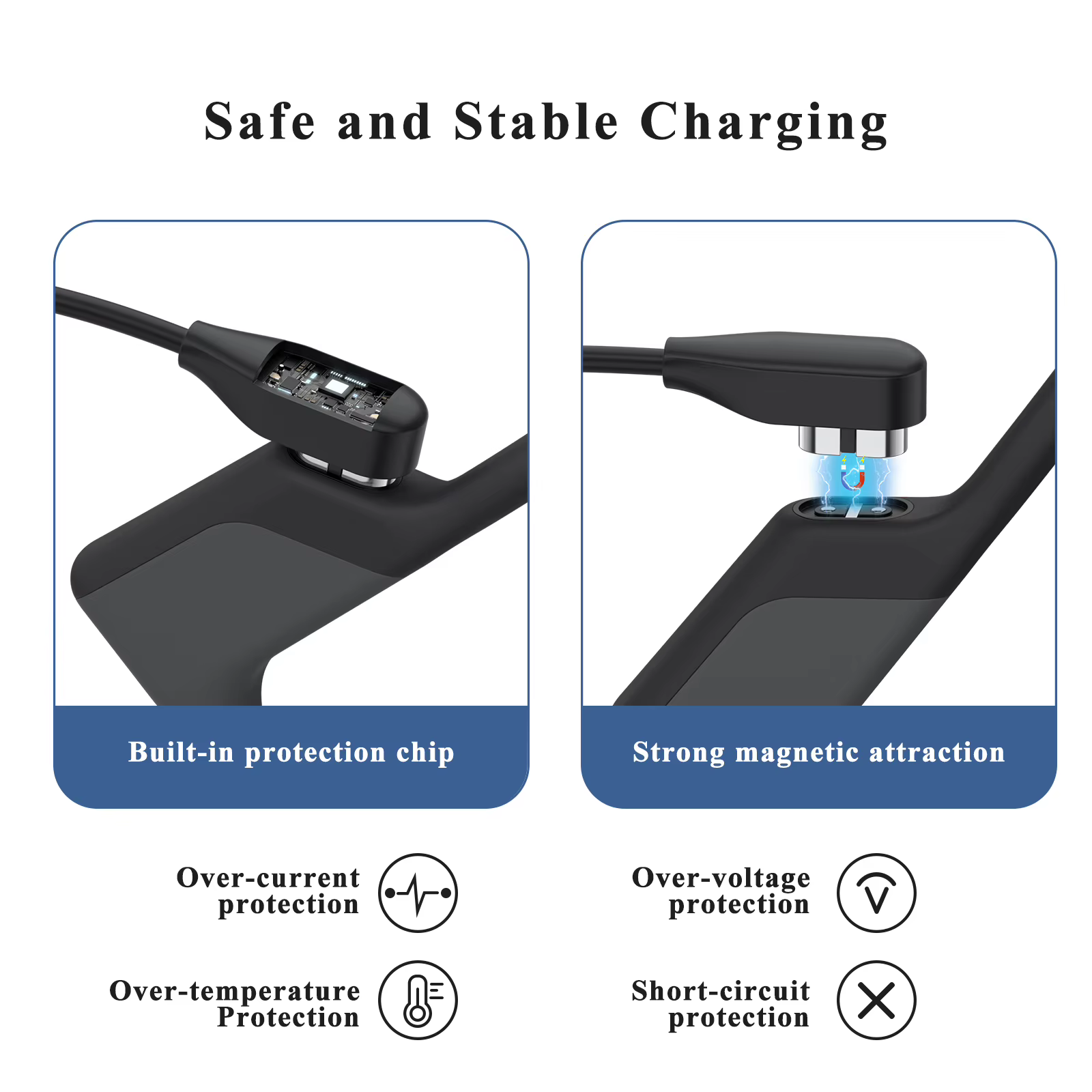 Câble de chargement USB type-c 100cm/60cm, pour SHOKZ OpenRun Mini Pro, chargeur magnétique pour casque After Shokz AS800/OpenComm ASC100SG