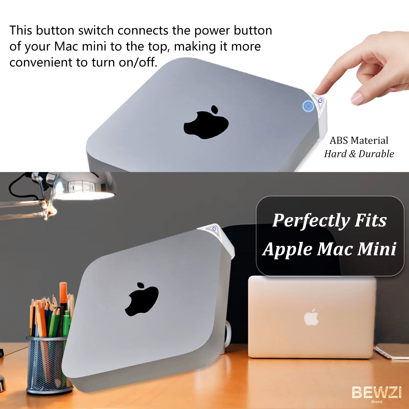 Interrupteur pour bouton d’alimentation MAC mini M4, interrupteur de bouton de connexion d’alimentation en matériau ABS pour Apple MAC Mini M4 Interrupteur Bouton Accessoire
