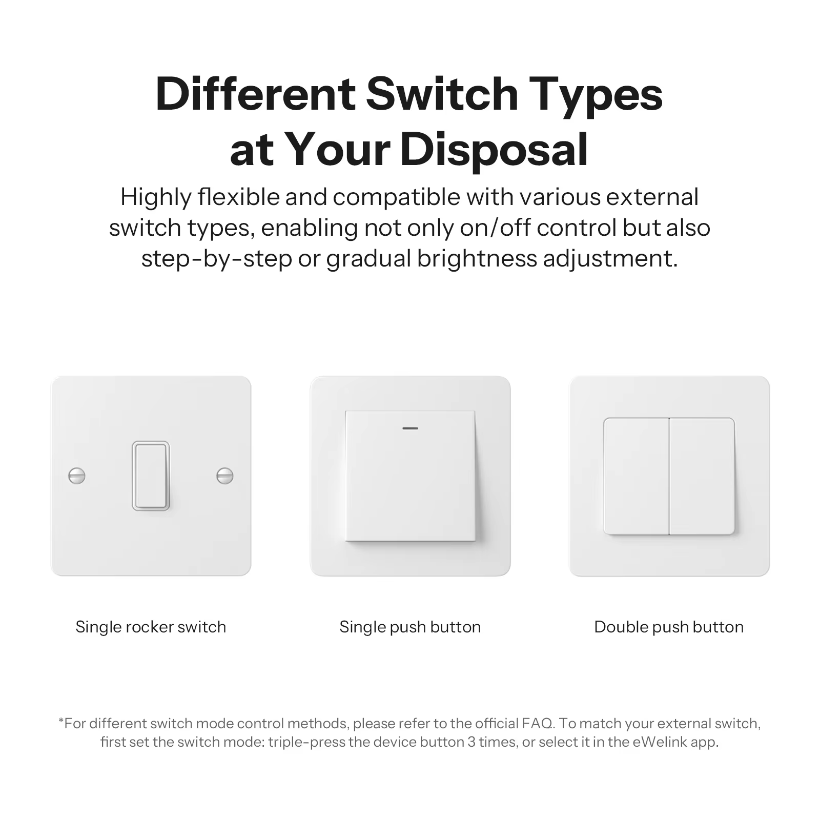SONOFF MINI-DIM MINI extrême matière sur WiFi variateur large compatibilité d'éclairage compatible avec Google Apple Home Alexa