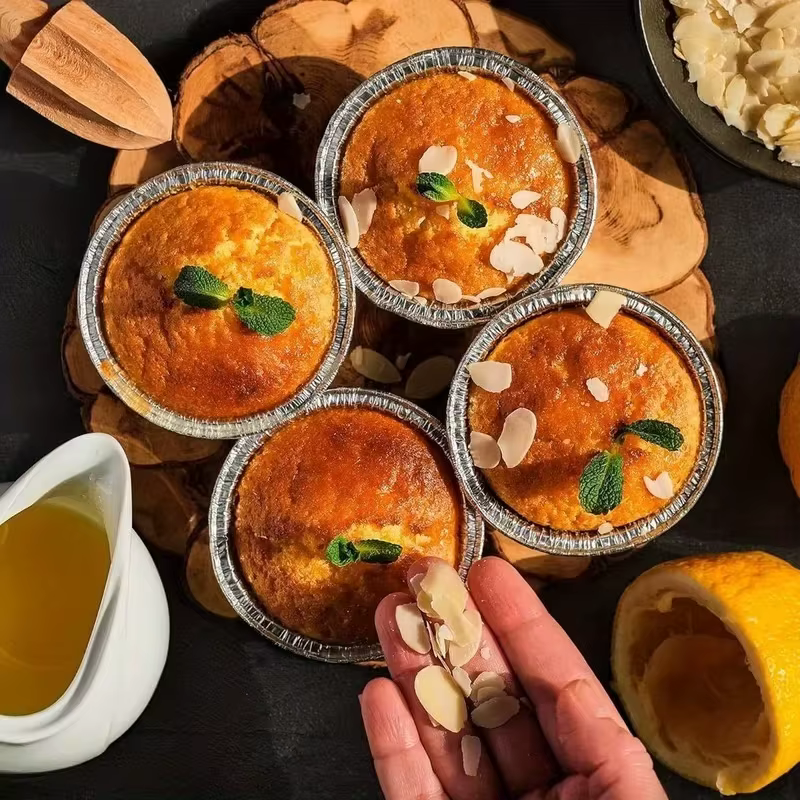 Moule rond jetable en aluminium pour tarte aux œufs, Mini poêle à tarte, Cupcake, plateau de cuisson, tartelettes, cuisson au Barbecue, 50/100 pièces