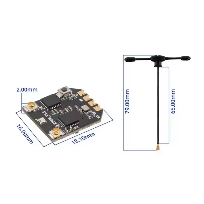 Radiomaster RP4TD-M 2.4G ELRS Mini RX, véritable diversité avec double antenne, faible latence pour drone FPV/émetteur RC