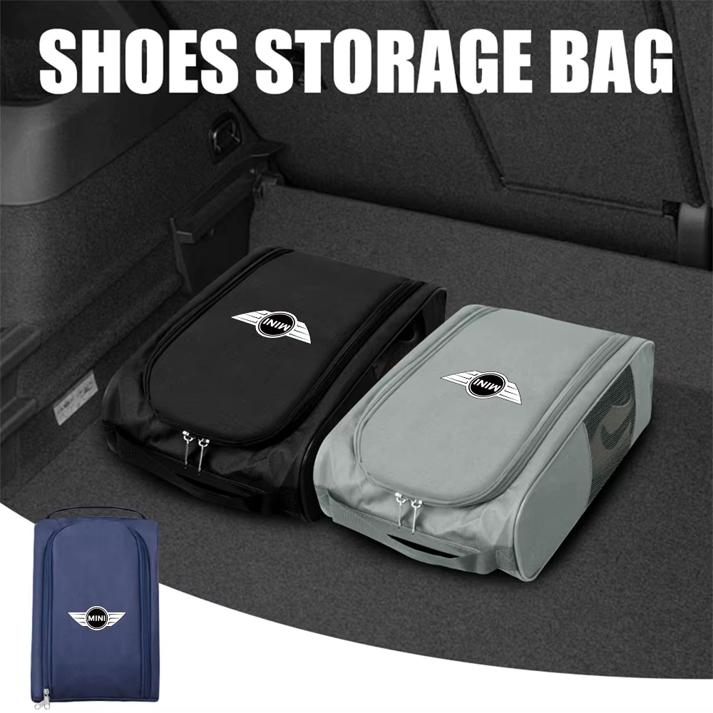 Organisateur de chaussures avec logo de voiture, sac de rangement, accessoires d'intérieur automobile, pour MINI Cooper JCW WORKS R55 R56 F55 F56 R57 R58 R59 R60 R50