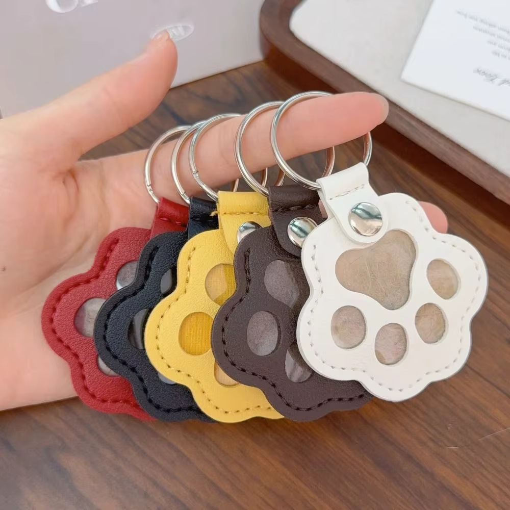 Porte-clés commémoratif en cuir PU durable pour poils d'animaux, mini sac multifonctionnel pour poils de chat et de chien