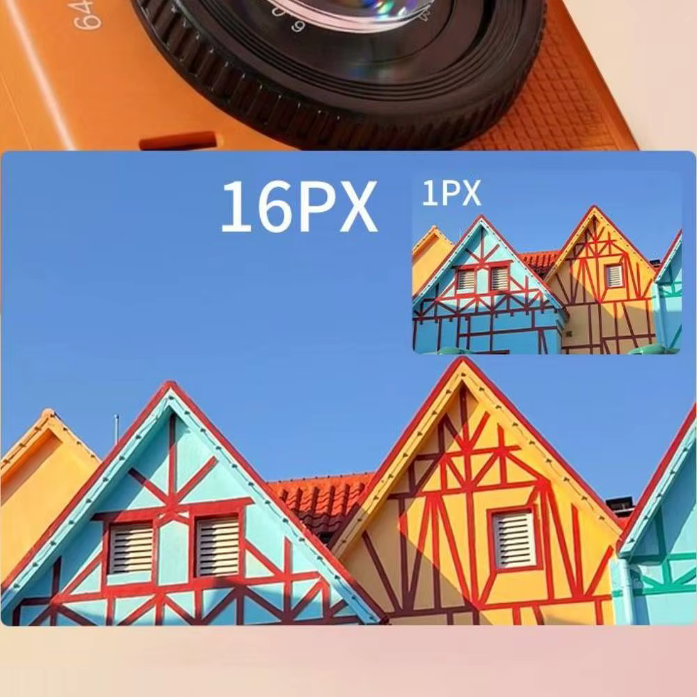 Mini caméra à poignée 64MP, caméra d'action pour étudiants, zoom numérique 16x, caméra numérique, écran IPS 1,4 pouces, enregistreur vidéo portable, caméscope