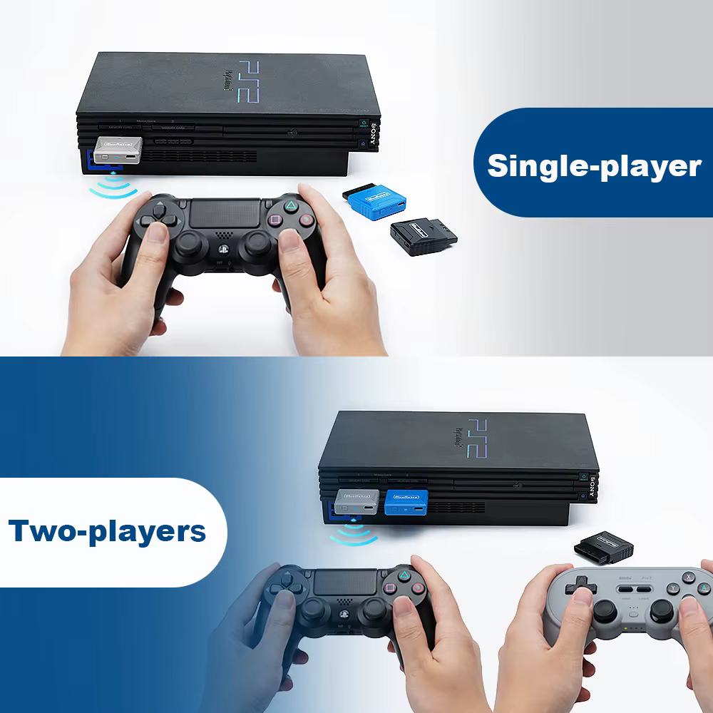 RetroScaler Mini adaptateur récepteur Blueretro pour PS1 PS One PS2 Compatible avec 8bitdo PS4 PS5 Xbox série X contrôleur sans fil