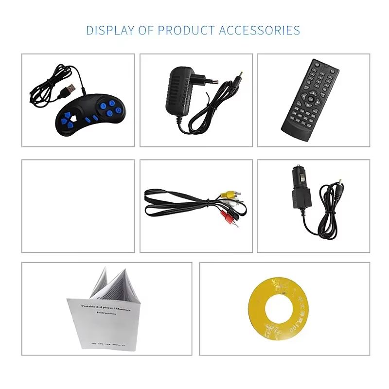 7.8 pouces Mini DVD CD EVD lecteur de disque bureau numérique Smart TV lecteurs télécommande Portable voyage 270 °   Écran rotatif