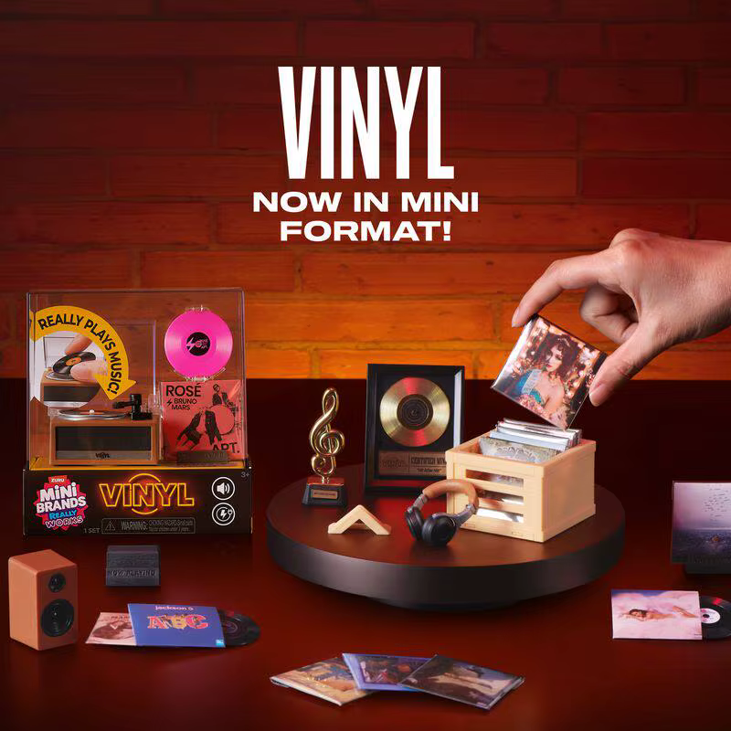 Mini Brands Vinyl Really Works Surprise Ball Blind Box Collection Record Player Plays Music Miniature Turntable Mystery Box Toy