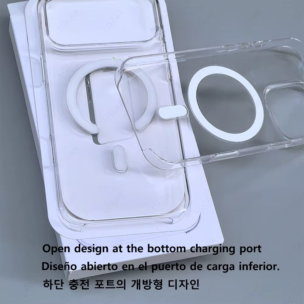 Coque de téléphone magnétique transparente originale, pour iPhone 18 17 Pro Max 16 15 14 Plus 13 12 Mini, pour chargement sans fil Magsafe, housse de protection