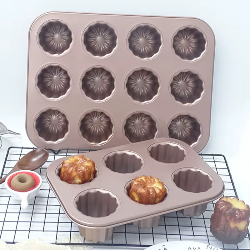 4/6/9/12 cavités Dessert crème ustensiles de cuisson antiadhésif en acier au carbone Canele moule gâteau Pan Canele moule outil de cuisson
