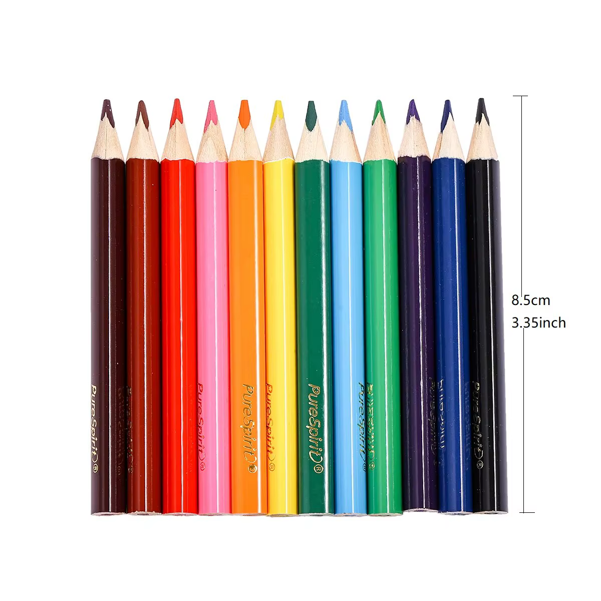 Ensemble de mini crayons de couleur courts pré-affûtés pour le dessin, le coloriage, l'ombrage, les enfants, les étudiants ou les enfants, 12 couleurs