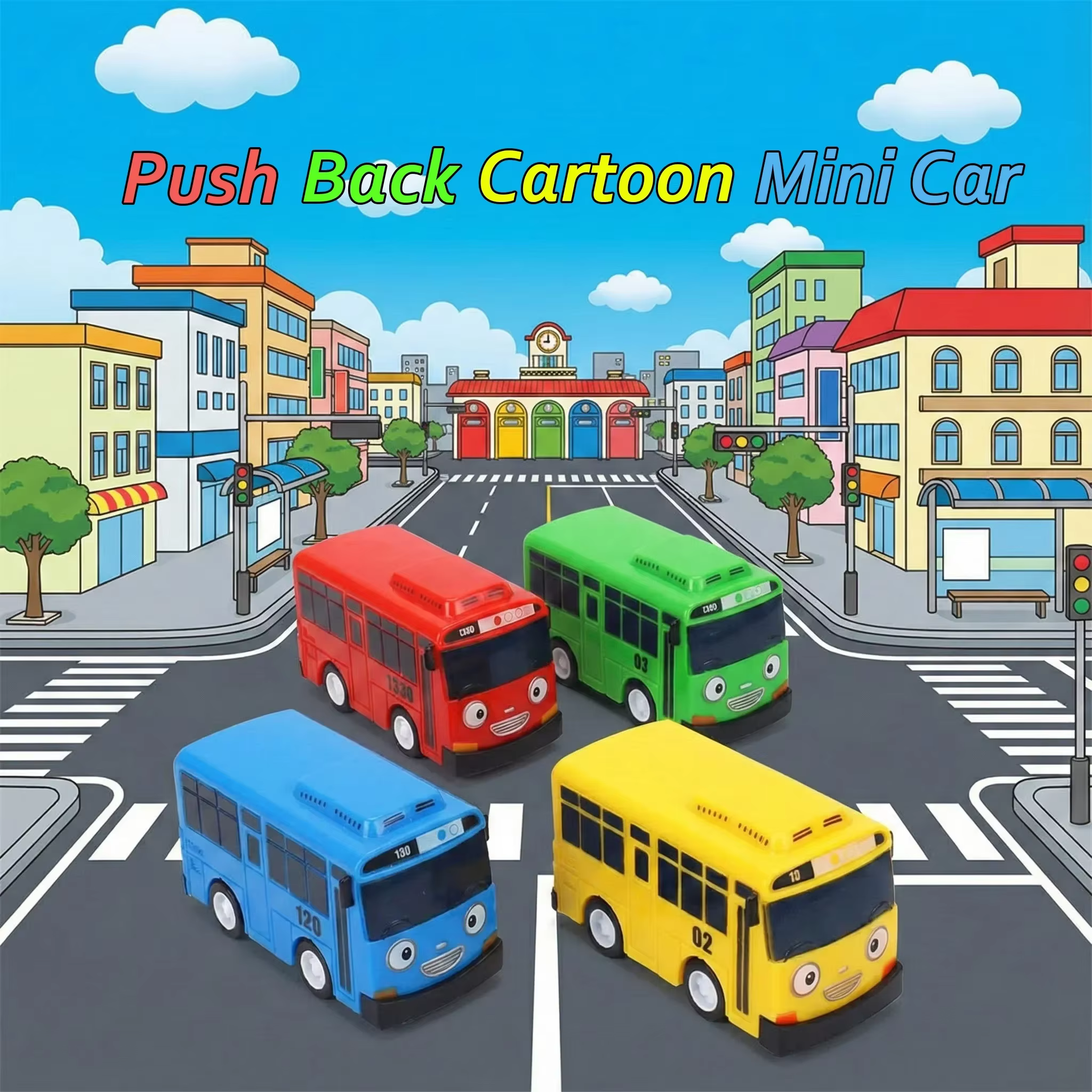 Bus miniatures pour enfants, cadeaux pour les plus petits, bus éducatifs, bus TAYO, mini bus à rétrofriction, petits jouets