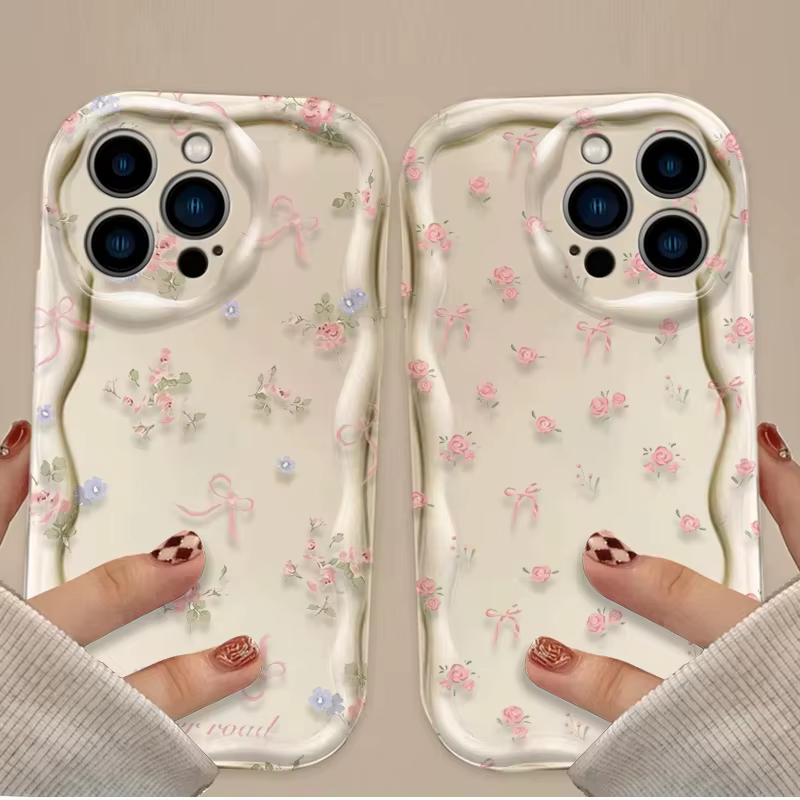 Coque de téléphone transparente en silicone motif rose fleurie colorée simple pour iPhone 17 16 15 14 13 12 11 Pro Max X XS XR 14 Plus 17Air