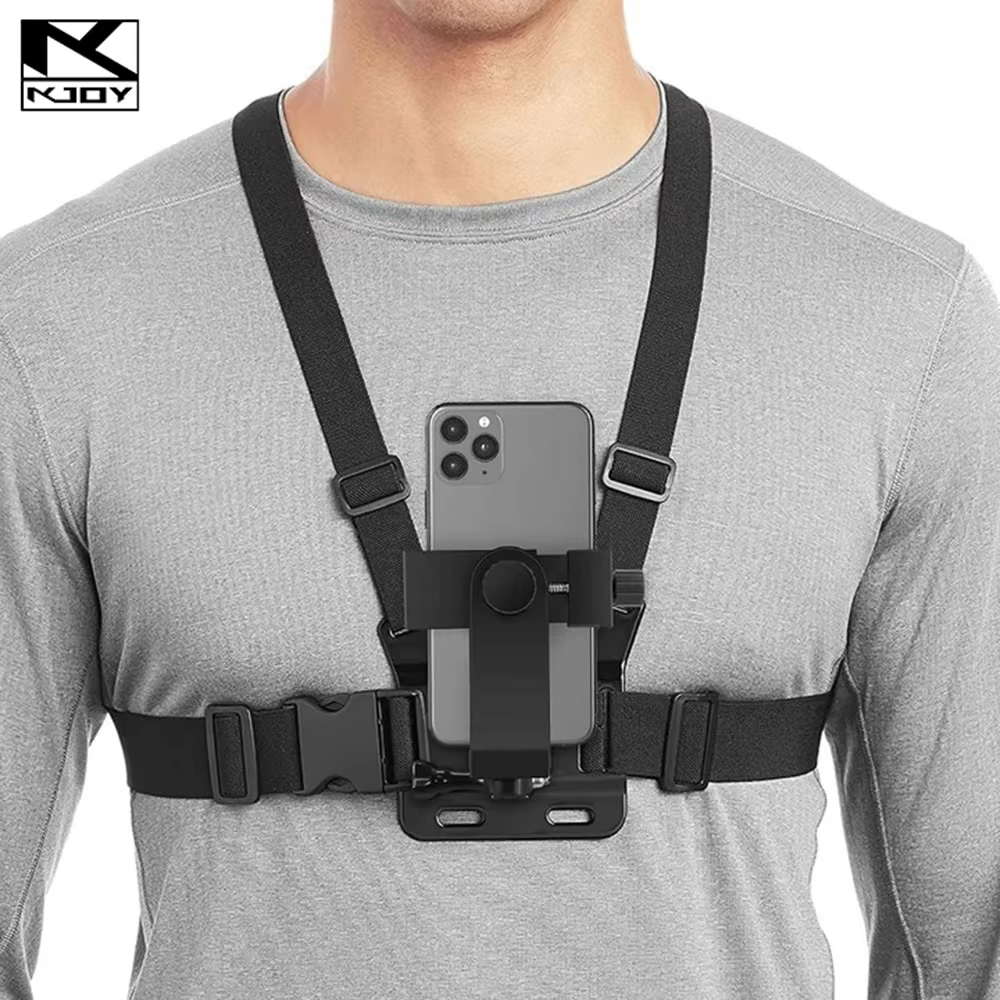 Support de téléphone réglable avec sangle de poitrine, fixation rapide pour appareil photo de sport, téléphone portable, support noir, accessoire, 1 PC