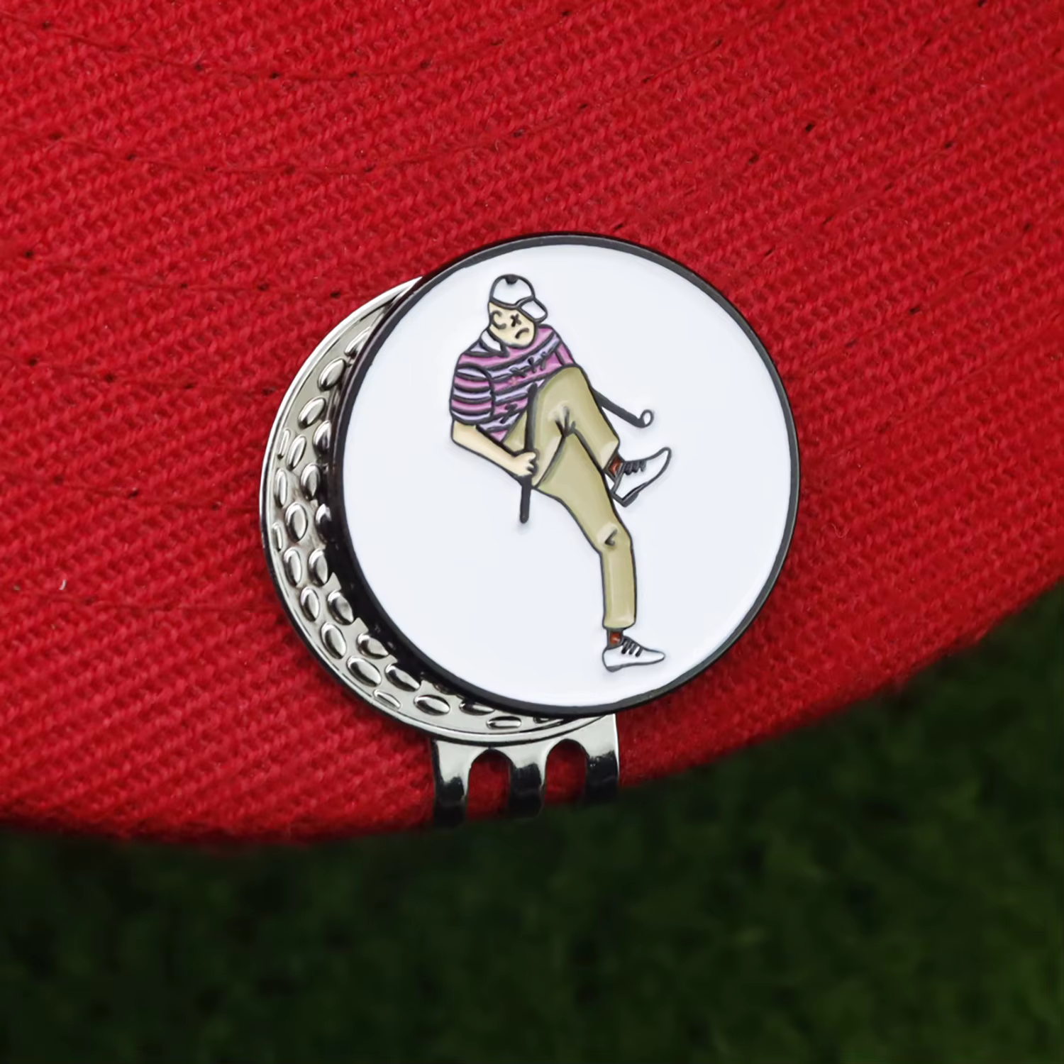 Marqueur de golf avec clip pour chapeau, accessoire de golf au design amusant pour les golfeurs, idéal pour le parcours