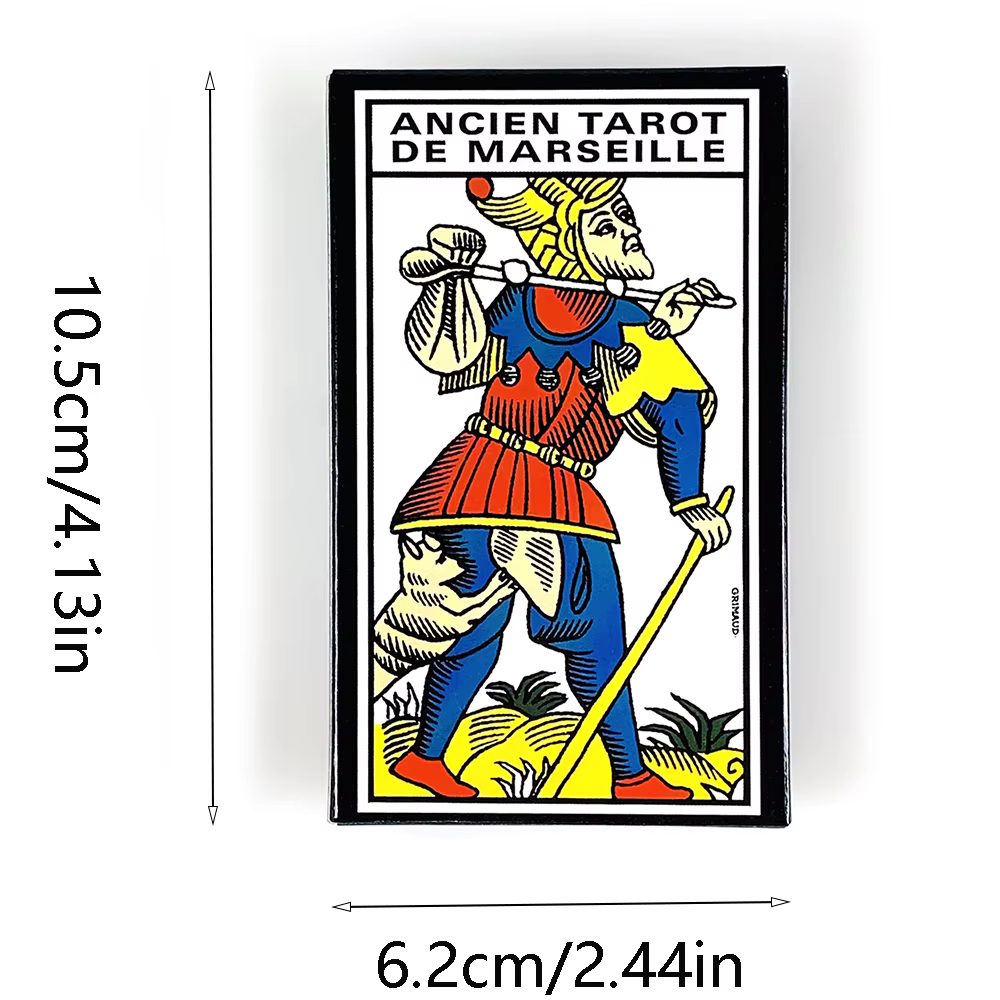 Version française. Ancien jeu de cartes de tarot de Marseille, jeu de tarot classique de Marseille, divination par la fortune, jeux de société de tarot pour débutants