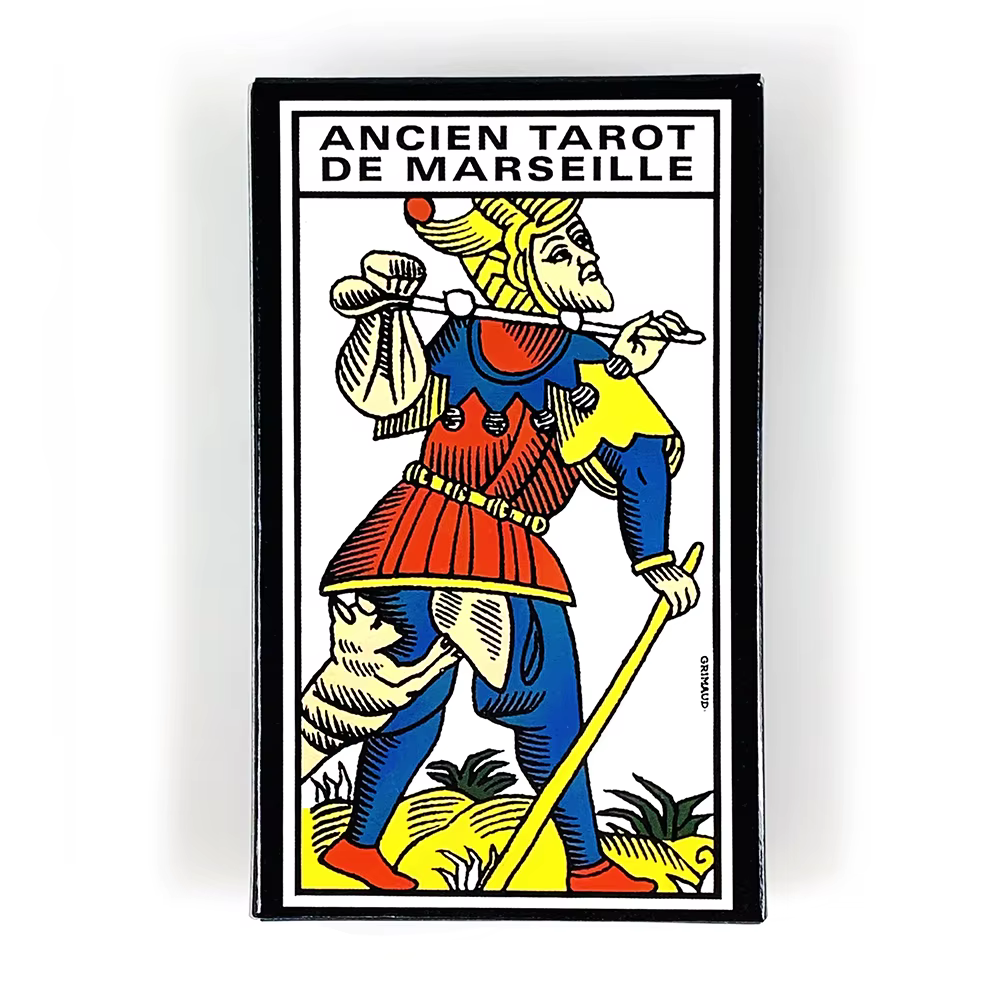 Version française. Ancien jeu de cartes de tarot de Marseille, jeu de tarot classique de Marseille, divination par la fortune, jeux de société de tarot pour débutants